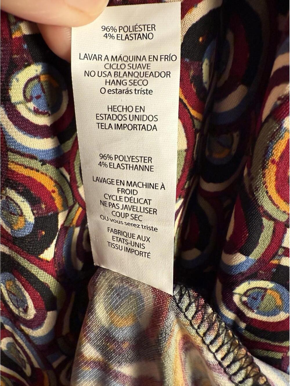 LuLaRoe Azure Skirt Blue Green Circles A-Line Yoga Waist Knee Length Large NWT A - Picture 8 of 8